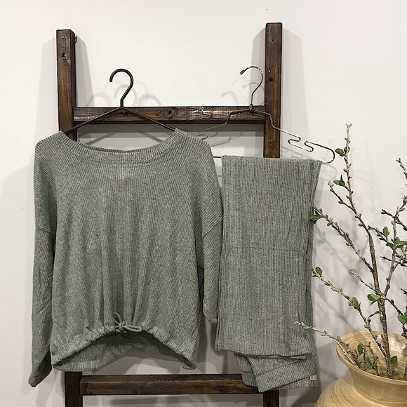 Ribbed Dolman Sleeve Loungewear Set - Picture 8 of 13